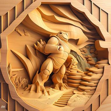 3D модель Beach Blank Out Blastoise Остров Камекс (STL)